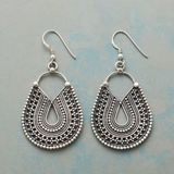 Constance Vintage-Style Mandala Drop Earrings | Silver-Tone