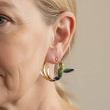 Katherine Vintage-Style Enamel-Look Hummingbird Earrings - image 2
