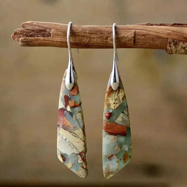 Diana Vintage-Style Stone Earrings - image 1