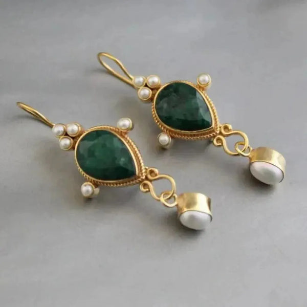 Aurelia Vintage-Style Red Accent and Daisy Earrings - image 2