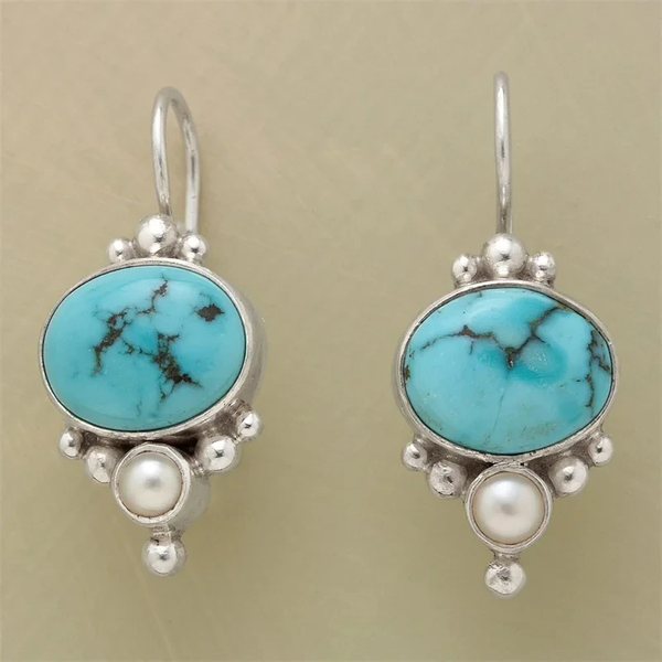 Marcella Vintage-Style Blue Accent Daisy Earrings - image 1