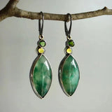 Lucy Vintage-Style Green Stone Earrings - image 3