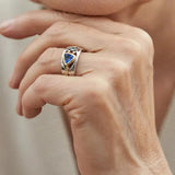 Genevieve Vintage-Style Blue Ring - image 2