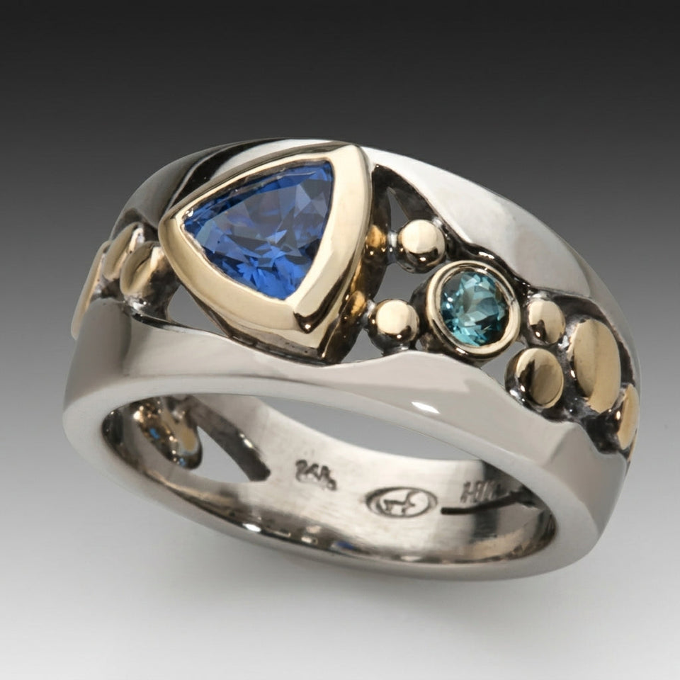Genevieve Vintage-Style Blue Ring - image 1