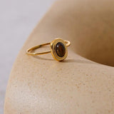 Serena Vintage-Style Brown Stone Ring | Gold-Tone