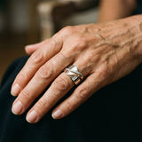 Olive Vintage Accent Ring | Rose-Gold-Tone and Silver-Tone — image 2