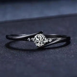 Lydia Vintage-Style Sparkle Ring | Black-Tone - image 1