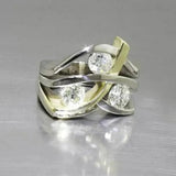 Beryl Vintage-Style Sparkle Ring | Two-Tone