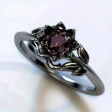 Sophia Vintage-Style Red Stone Flower Ring - image 1