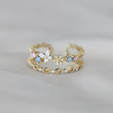 Deborah Vintage-Style Gold-Tone Flower Ring