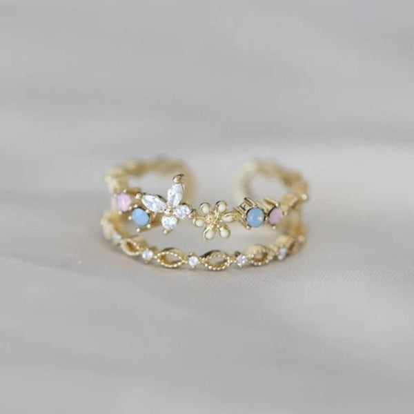Deborah Vintage-Style Gold-Tone Flower Ring