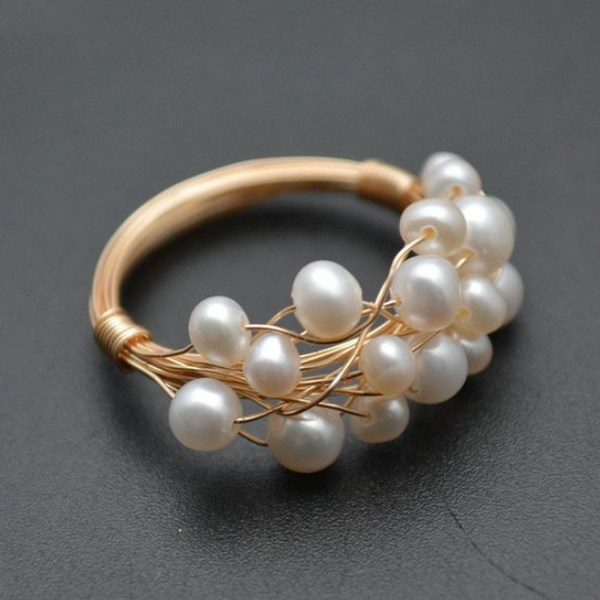 Margaret Vintage-Style Luminous Pearl-Look Ring - image 1