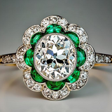 Francesca Vintage-Style Green Accent Ring - image 1