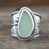 Gwyneth Vintage-Style Green Luminous Stone Ring - image 1