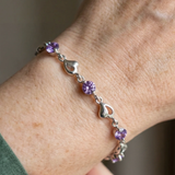 Maria Purple Heart Necklace | Silver-Tone — image 2