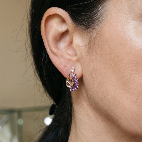 Phoebe Purple Wing Earrings | Rose-Gold-Tone — image 2