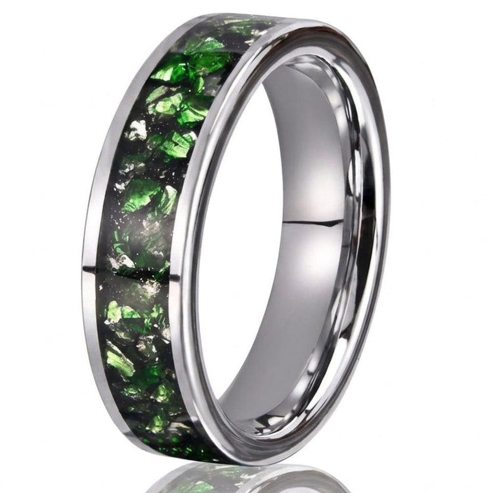 Douglas Green Inlay Band Ring - image 1