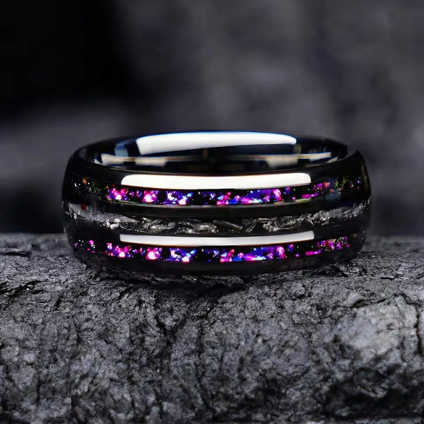 Noel Multicolor Triple Inlay Band Ring - image 7