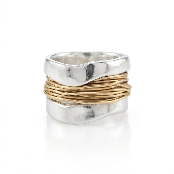 Isabel Silver-Tone Ring with Gold-Tone Threads — image 2