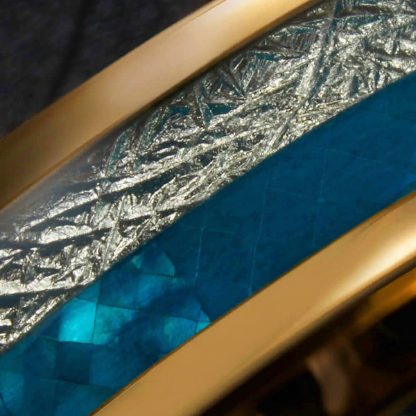 Marcus Blue Inlay Band Ring | Rose-Gold-Tone — image 4