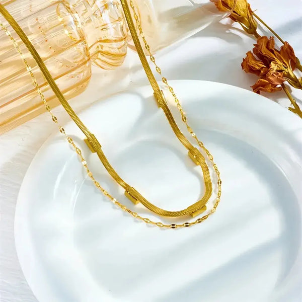 Nadia Double-Layer Gold-Tone Necklace — image 3