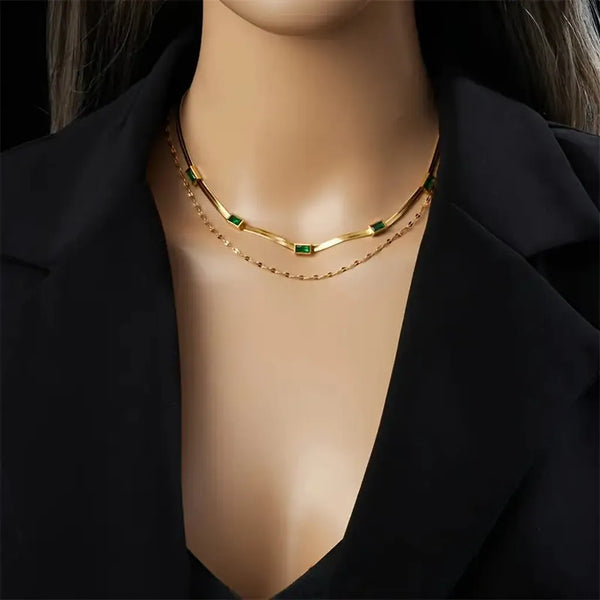 Nadia Double-Layer Gold-Tone Necklace — image 4