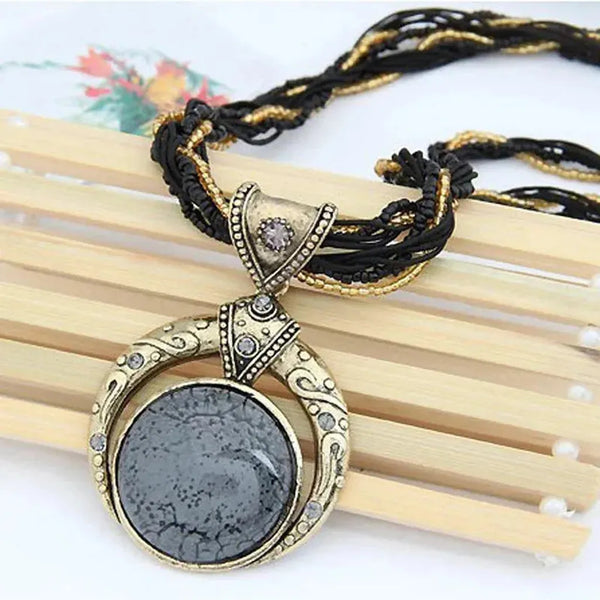 Lucinda Retro Green Accent Pendant Necklace - image 5