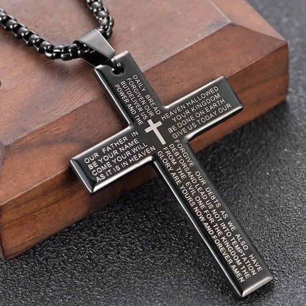 Serena Unisex Cross Drop Necklace - image 2