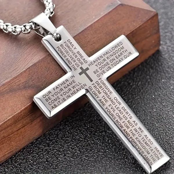 Serena Unisex Cross Drop Necklace - image 3