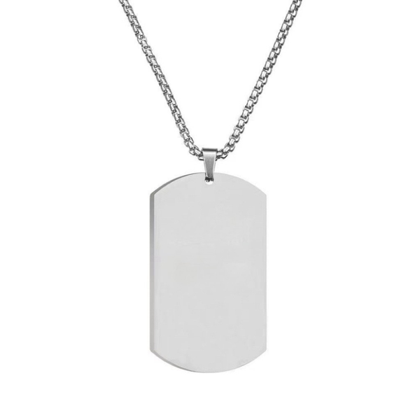 Francis Minimal Tag Pendant Necklace — Silver-Tone — image 1