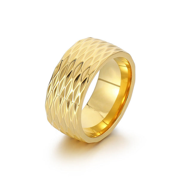 William Grid Pattern Band Ring — Gold-Tone — image 2