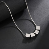 Arthur Cube Link Necklace | Silver-Tone