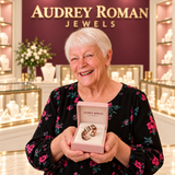 Eleanor Ridge Ring presented in its rose box by a white-haired woman in the boutique.