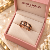 Celia Cross Ring | Copper-Tone viewed from above in the Audrey boutique.