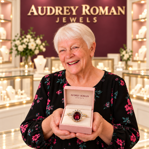 Noelle Red Ring | Gold-Tone presented by the Audrey owner.