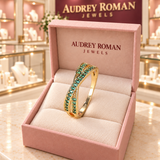 Sylvie Green Flow Ring  in its Audrey presentation box.