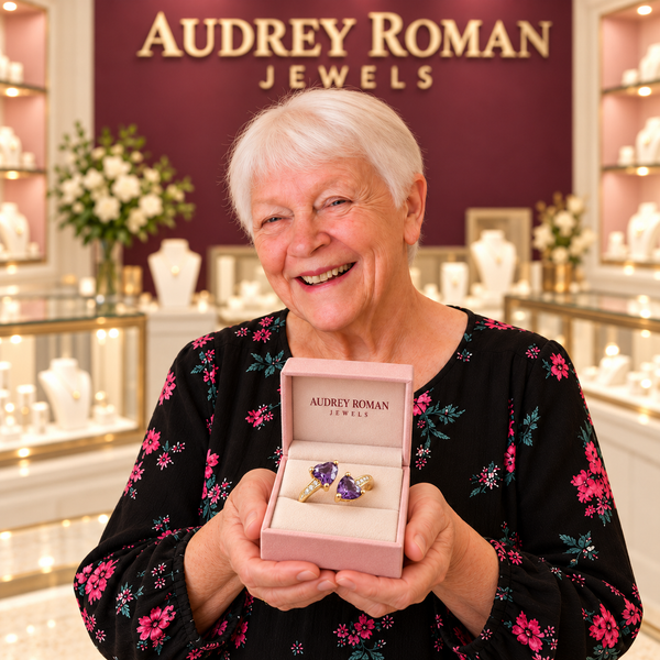 Lily Purple Heart Wrap Ring | Gold-Tone  presented by the Audrey owner.