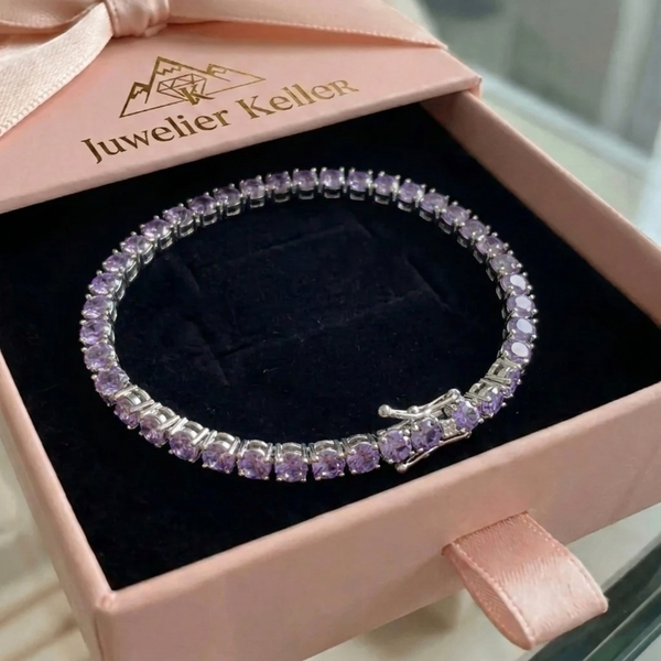 Julia Purple Tennis Bracelet — Silver-Tone — image 1
