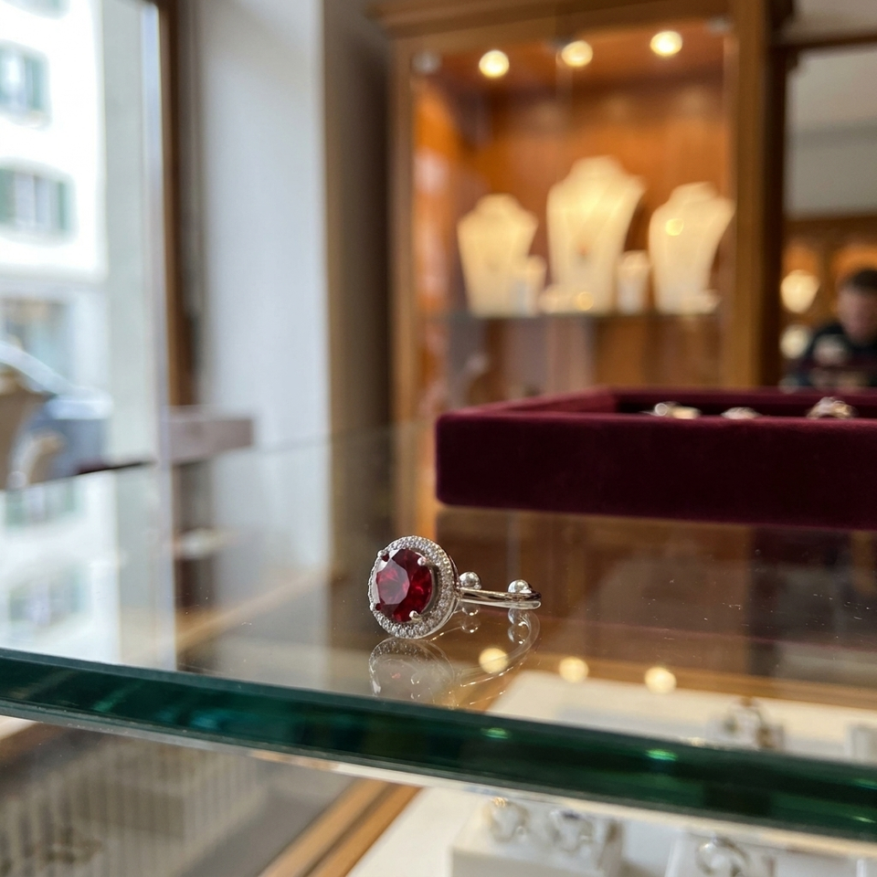 Jocelyn Crimson Ring | Silver-Tone — image 2